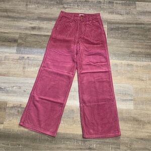 Billabong Purple Corduroy Surf Skate Wide Leg Pants Women’s Size 24 Boho Beach